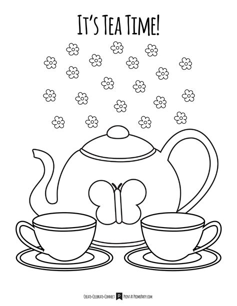 Tea Party Printable Coloring Pages